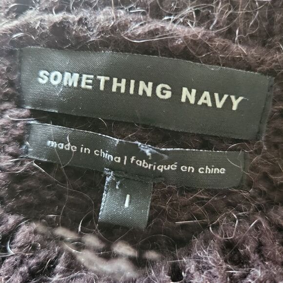 Something Navy Angora mohair wool soft knit sweater - Picture 6 of 7